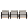 thumbnail image 4 of L-Shape Sectional Sofa 3-Seater Couches with a Removable Ottoman, Comfortable Fabric - Beige, 4 of 6