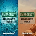 thumbnail image 6 of (2 Pack) AED Located Inside OSHA Emergency Sign 24 Inch X 18 Inch Indoor / Outdoor Rust-Free Aluminum Metal Signs for Workplace, Workshop, and Construction Site, Made in the USA, 6 of 8