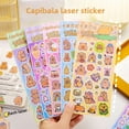 thumbnail image 4 of Pegatinas de capibara, pegatinas creativas con láser, pegatinas de cuentas de mano, pegatinas de capibara de dibujos animados, pegatinas decorativas para niños DIY, 4 of 5