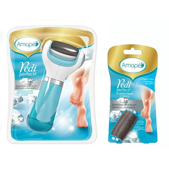 Amope Pediperfect Electronic Pedicure Foot File and Refills Bundle