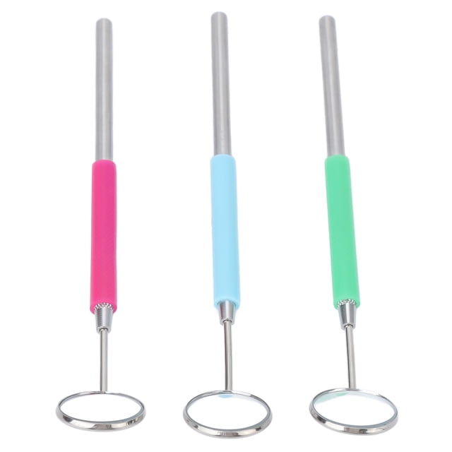 Eyelash Mirror, Lightweight Compact Prevent Fogging Extended Handle Grafted Eyelash Mirror Stainless Steel For Hospital For Dentisit