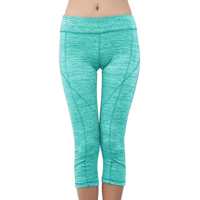 Aayomet Women'S Spring and Summer Solid Color Gradient Sports Seven Point Yoga Pants Ruched Yoga Pants (D, L)