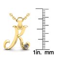 thumbnail image 5 of SuperJeweler K Initial Necklace in 14 Karat Yellow Gold, Diamond Accent and Swirly, With Free 18 inch Cable Chain, for Women, 5 of 6