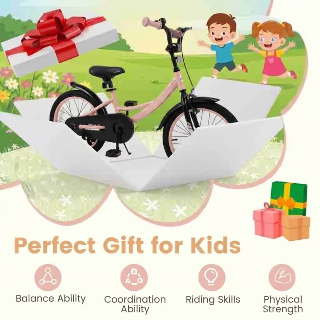 Redsmile 12 Inch Kids Bike for Boys Girls Ages 3-8, Adjustable Toddler Bicycle with Removable Training Wheels, Handbrake and Coaster Brake, 145 lb Kids Bike, Pink