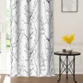 thumbnail image 3 of Lfeey Blackout Curtains Thermal Insulated Grommet Top Drapes For Living Room, Black Branch Print, 52W x 96L inch 2 Panels, 3 of 7