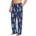 thumbnail image 3 of Kdxio Silhouette Cats Print Men's Sleep Pajama Pant Lounge Pants with Pockets, 3 of 8