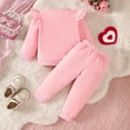 thumbnail image 3 of Fsqjgq Baby Girl Clothes Valentines Day Outfit Long Sleeve LOVE Sequin Embroidered Sweatshirt Jogger Pants 2Pcs Toddler Girls Clothing Sets 3Y, 3 of 9