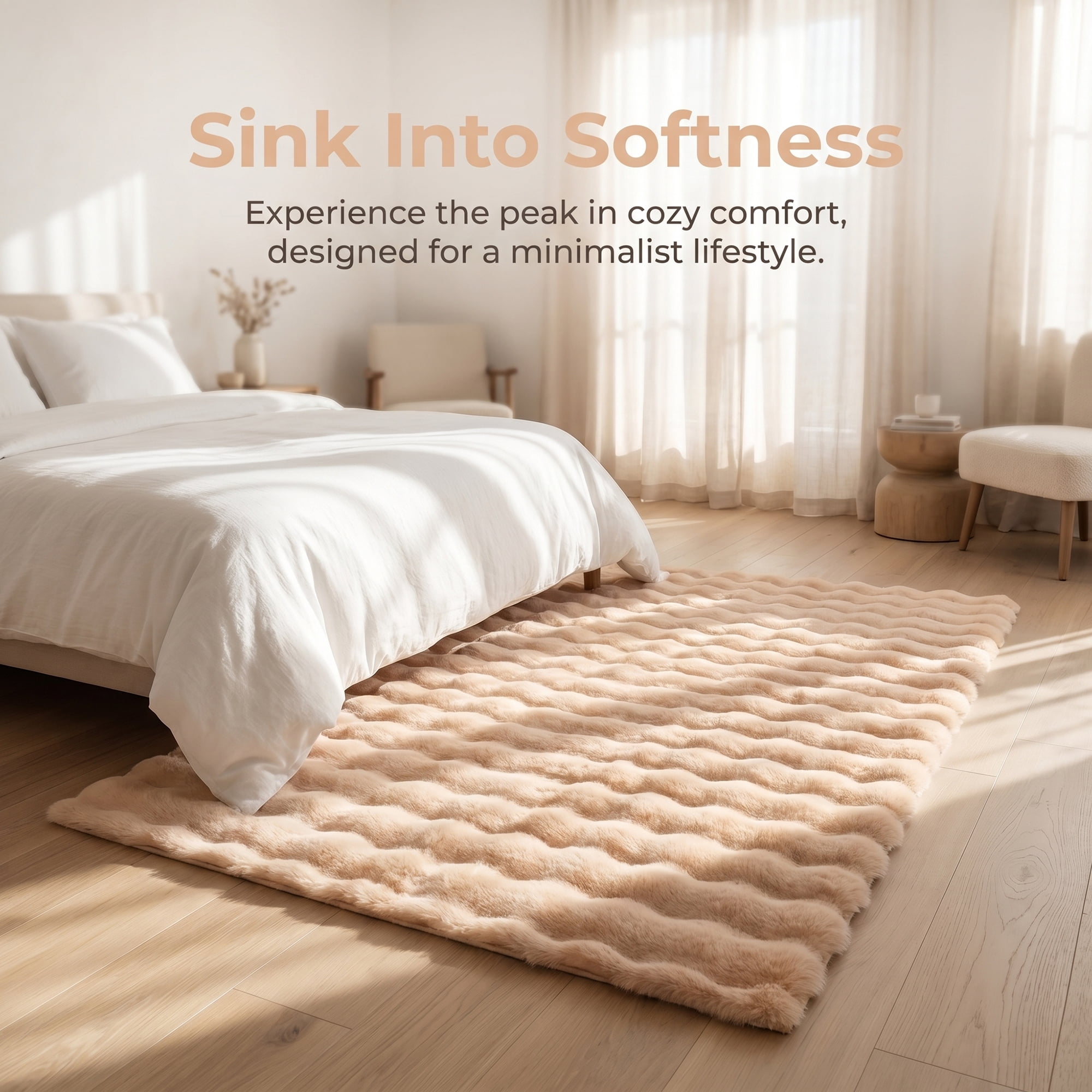 Unique Bargains Geometric Absorbent Shaggy Area Rug Non-Slip Plush Carpet 32" x 20" Khaki