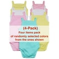 thumbnail image 2 of ToBeInStyle Girls' Pack of 4 Ultra-Soft Cotton Spaghetti Strap Baby Bodysuits w/ Ruffle Trim - Pastel - 2 Years Old, 2 of 7
