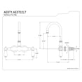 thumbnail image 4 of Kingston Brass AE6T1 Aqua Vintage 3-3/8 Inch Wall Mount Tub Faucet, Polished Chrome, 4 of 4