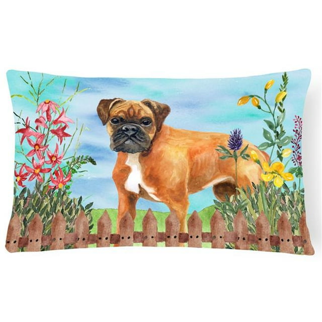Carolines Treasures CK1202PW1216 Allemand Boxer Printemps Toile Tissu Coussin Décoratif