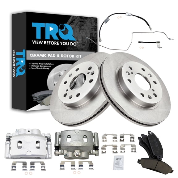 TRQ Brake Pad & Rotor Kit Ceramic Fits 2006 Chevrolet Silverado 1500 2007 Silverado 1500 Classic GMC Sierra 1500 Sierra 1500 Classic