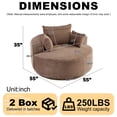 thumbnail image 5 of Leumius 55" Oversized Round Swivel Accent Chair,Upholstered Corduroy 360 Degree Swivel Chair for Living Room, Bedroom, Lounge and Projection Room,Brown, 5 of 11