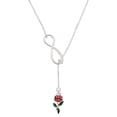 thumbnail image 1 of Delight Jewelry Silvertone Red Rose Flower Silver tone Elegant Infinity Lariat Necklace, 1 of 4