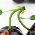 thumbnail image 6 of Jiibva Fake Cherry, 1pc Artificial Fruits Model Fruit, Fake Red Cherries, Artificial Lifelike Simulation Small Red Black Cherries for Home Kitchen, 6 of 7