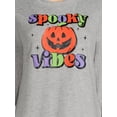 thumbnail image 2 of Positivitees Women's Fall Graphic Tee, Long Sleeve T-Shirt Spooky Vibes, Sizes S-3XL, 2 of 5