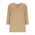 thumbnail image 3 of Womens Short Sleeve 3/4 Sleeve V Neck Blouses Solid Color Shirts Loose Fit Summer Tops Lightweight Breathable Tees for Daily Outfit Fall Fashion Clothes, 3 of 6