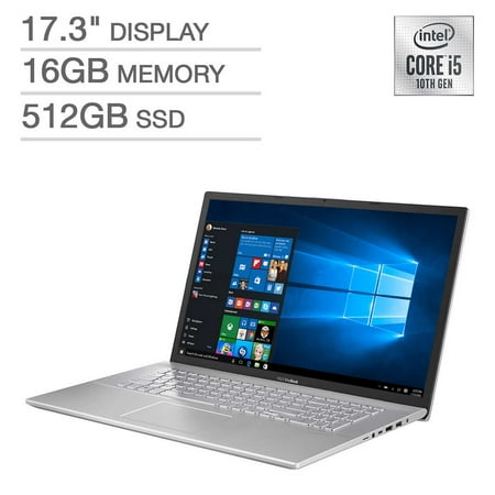 Asus 17.3" Full HD Laptop, Intel Core i5 i5-1035G1, 512GB SSD, Windows 10 Home, S712JA-IH56