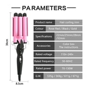 VONKY Curling Iron Wand For Long/Short Hair Advanced Technology For Curls Gifts Curling Wand Iron Pink US plug