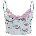thumbnail image 3 of Femmes Dentelle Velours Camisole Fines Bretelles Bodycon Camis Tops, 3 of 6