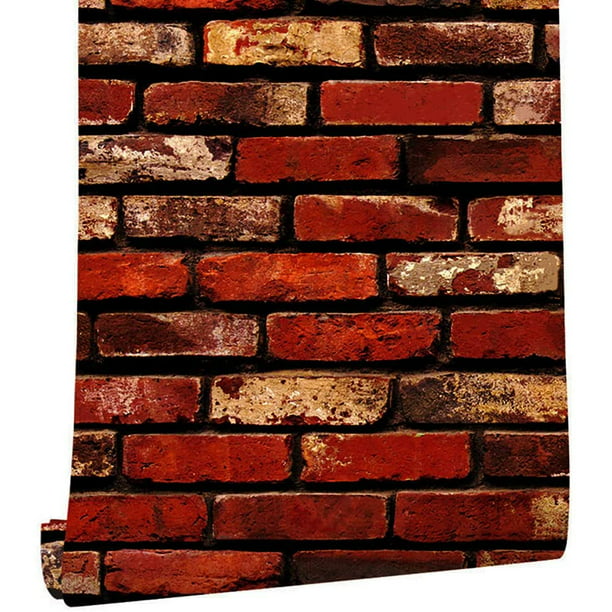 32 8ft Red Brick Wallpaper L And Stick Self Adhesive Removable 3d Look Papel Tapiz Wall Paper - Removable Wallpaper Brick Wall