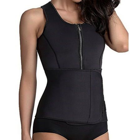 

fanshao Women Waist Trainer Vest Body Shaper Slimming Zipper Adjustable Belt Corset