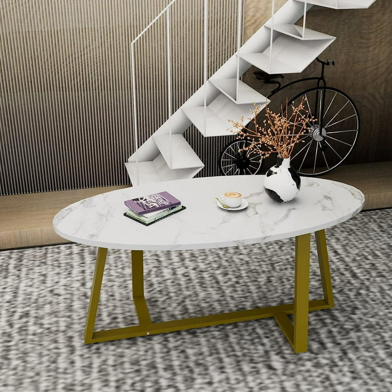 Small oval marble coffee table deals