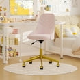 thumbnail image 3 of VECELO Office Swivel Chair, Upholstered Desk Chair with Adjustable Height, Rolling Task Computer Chair Makeup Vanity Chair, Pink, 3 of 7