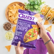 Quest Tortilla Style Protein Chips, Loaded Taco Flavor, 17g of Protein, Low Carb, Baked, 4oz