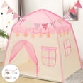 thumbnail image 2 of Fyeme Princess Castle Play Tent Kids Play Toy Tent for Girls Boys Kids Foldable Portable Flower Teepee Tent with Cotton Ball Lights Oxford Fabric Pink Children Playhouse for Indoor Outdoor with Carry, 2 of 8