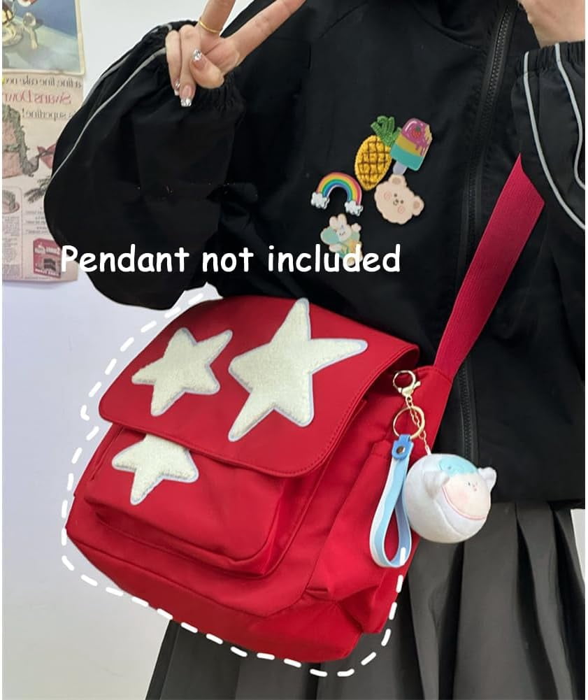 Cute Messenger Bag, Aesthetic Crossbody Bag, Y2K Star Grunge Bag Emo Shoulder Tote Purse for Women