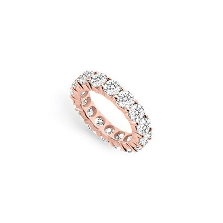 Precious Stone Five CT  Diamond Eternity Band in 14K Rose 