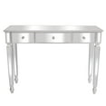 thumbnail image 5 of Ktaxon Mirrored Makeup Vanity Table Desk, 3 Drawer Media Console Table for Women Home Office Writing Desk Smooth Finish with Crystal, 5 of 9