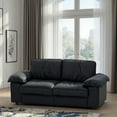 thumbnail image 2 of Newest Black PU 2-Seater Recliner Sofa - European Office Furniture with Hidden Storage, Mid-Century Modern Style, 2 of 27