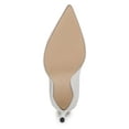 thumbnail image 4 of CALVIN KLEIN Womens White Ankle Strap Padded Demma Pointed Toe Stiletto Buckle Leather Dress Pumps 7.5 M, 4 of 4