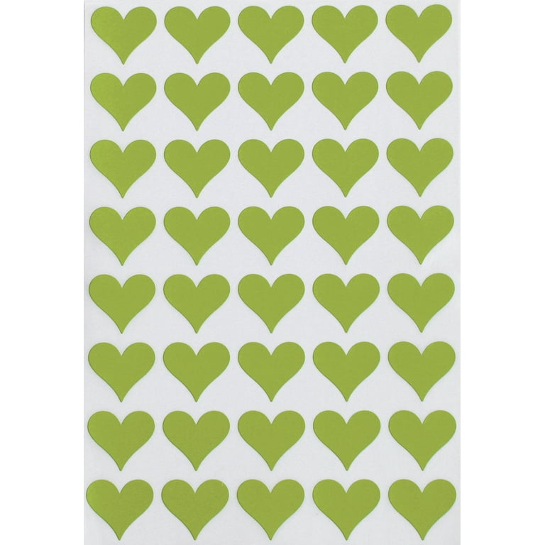 Royal Green 19mm (1.9cm) Heart Stickers for Arts and Crafts, Envelope Seals  for Invitations, and Party Favors in Neon Red 3/4 inch - 600 Pack