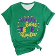 thumbnail image 2 of BOOMILK Mardi Gras Shirts for Women Casual Letter Graphic Tees V Neck Short Sleeve T-shirt Gift Summer Tops Plus Size, 2 of 5