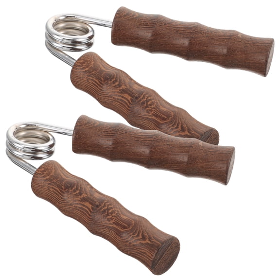 Wooden Hand Gripper for Fitness Brown Color Strong and Durable with Wooden Handle 1 Pair