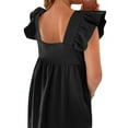 thumbnail image 3 of Xuanfei Women Square Neck Sleeveless Open Back Ruffle Mini Dress, 3 of 3