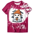 thumbnail image 6 of mgoYE Halloween Shirts for Women Halloween Shirts for Women: Halloween Pumpkin Shirt Cute Ghost Shirts Spooky Season Tee Fall Graphic Short Sleeve Tee(Hot Pink,S), 6 of 7