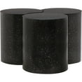 thumbnail image 4 of Meridian Furniture Dimple 3 Piece Black Terrazzo Pattern Iron Metal Coffee Table, 4 of 4
