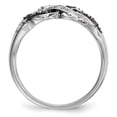 thumbnail image 6 of Auriga 925 Sterling Silver Black and White Diamond Wedding Band Ring Size 6 for Women, 6 of 7
