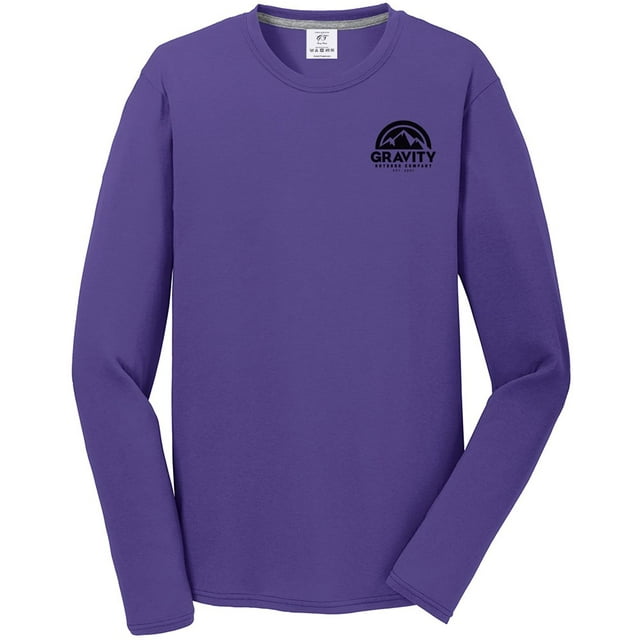 Gravity Outdoor Co. Performance Long Sleeve Shirt - Purple - Black Logo - L
