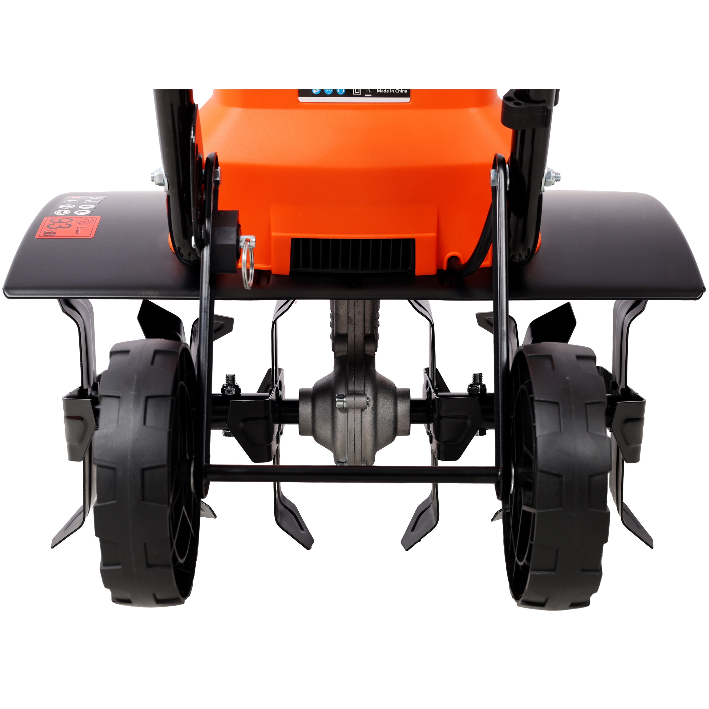 , 13.5AMP Electric Tiller,120V/60HZ,18-Inch Width 9-Inch Depth Corded Powerful Tiller,With 24 Steel Tines,Adjustable Wheels,for Garden Lawn Yard, Black+Orange ,Plastic,Steel ,