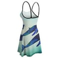 thumbnail image 5 of Blue Whale Art Print Slip Dress Dress Summer Elegant Women's Dress Women's Clothing, 5 of 6