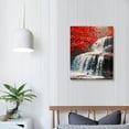 thumbnail image 4 of Awypu  Waterfall - Wall Art Painting Black White Red Landscape Canvas Wall Art,Red Trees Forest Picture Prints for Home-office - canvas art wall art for living room, 4 of 5
