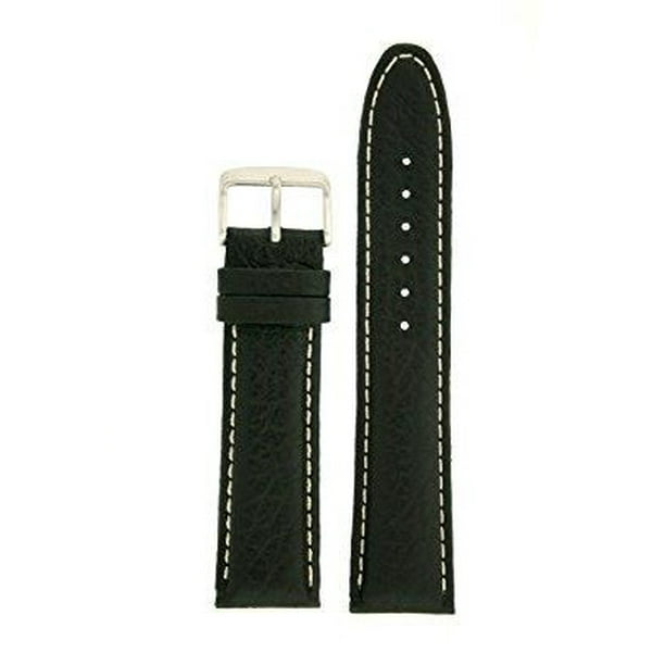 Tech Swiss Extra Thick Padded Watch Band Genuine Leather Black 18
