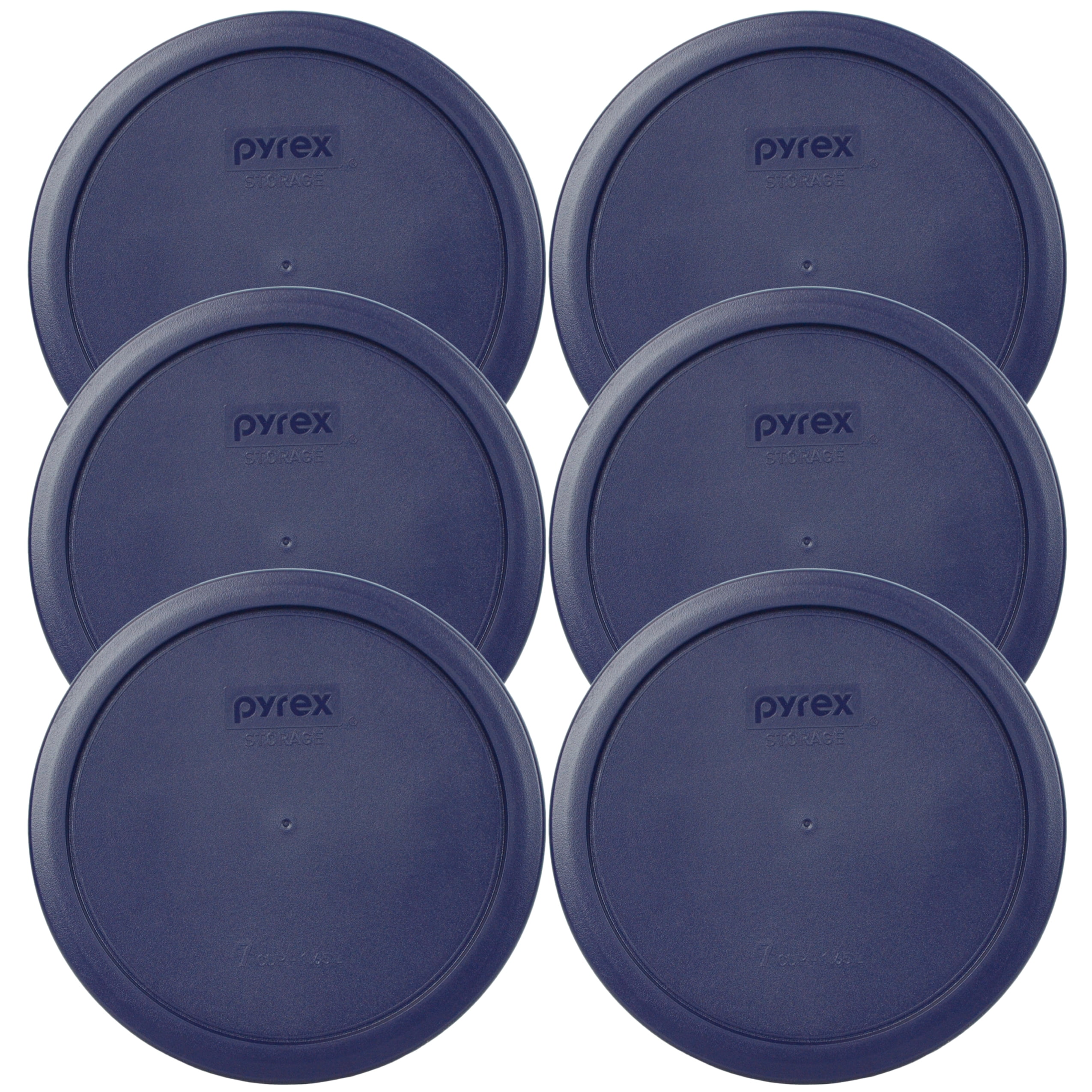 Pyrex 7402-PC Blue 6/7 Cup Round Plastic storage Lids 12PK for Glass Bowl New 