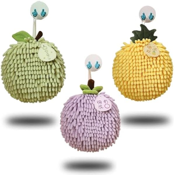 wonima01 Fuzzy Towels, Super Fluffy Chenille Microfiber Bath Towels, High Absorbent to Dry Hands Instantly (Green Mixed, 3)