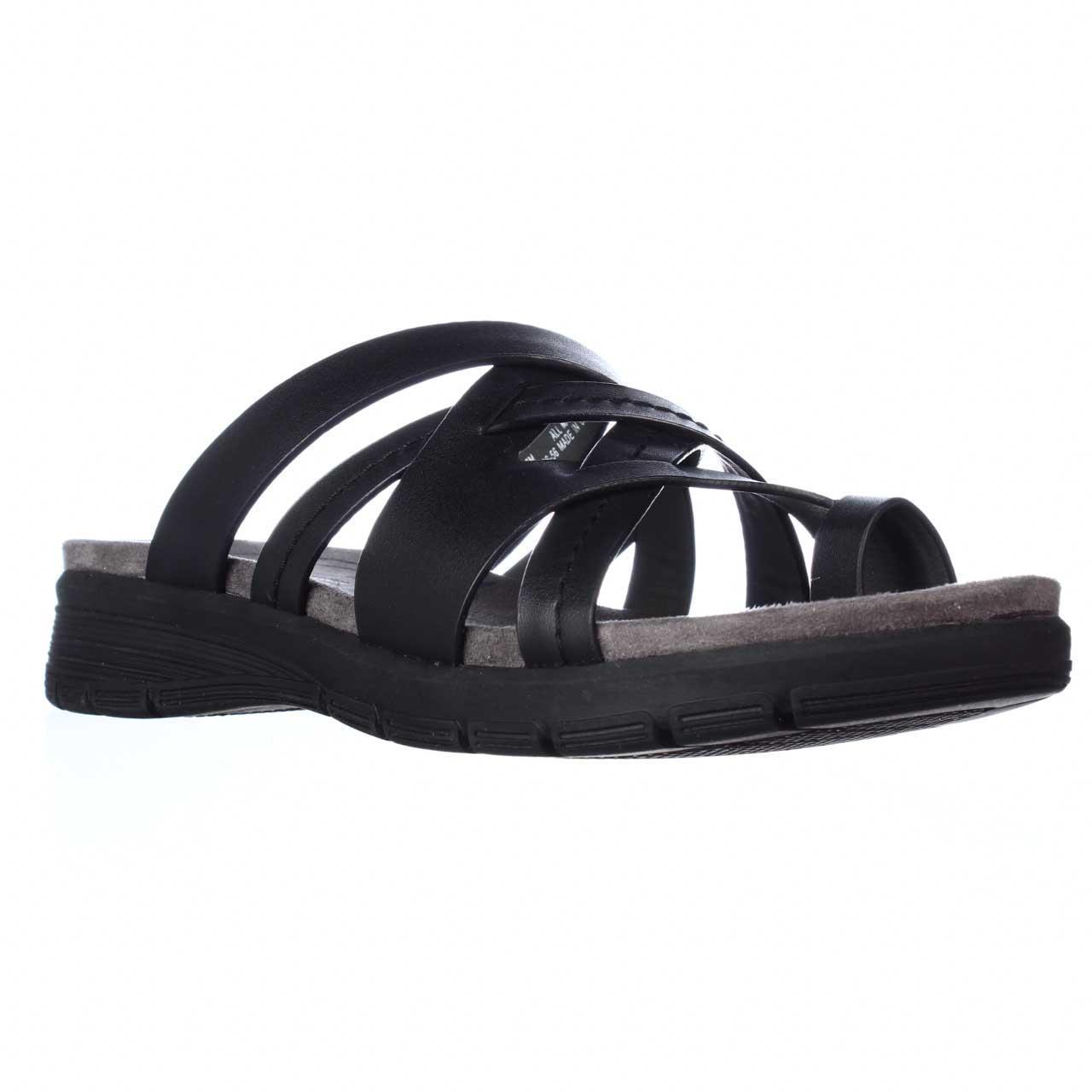 Womens BareTraps Cassy Slide Sandals Black - Walmart.com